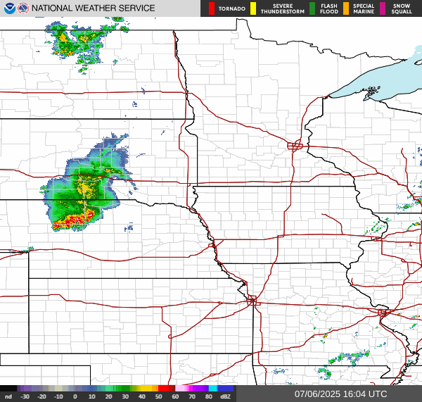 Weather radar map