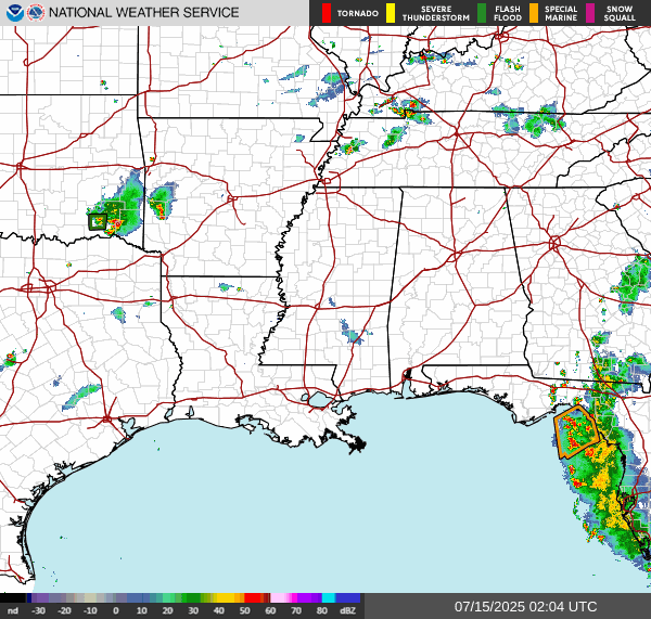 Weather radar map