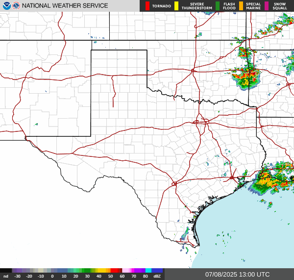 Weather radar map